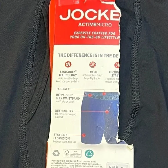 Men's ActiveMicro Midway Boxer Briefs Underwear Black in SIZE LARGE - 3 PAIRS - Picture 6 of 9